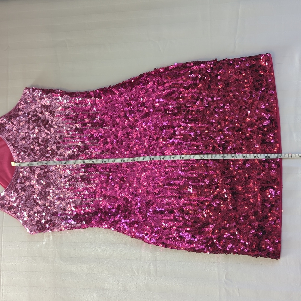 MANER Ombre Sequin Pink Racer Back Fully Lined Dress Size SMALL - Picture 10 of 10